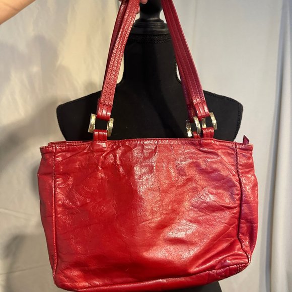 Vintage Red Leather handbag Sas - Picture 13 of 16